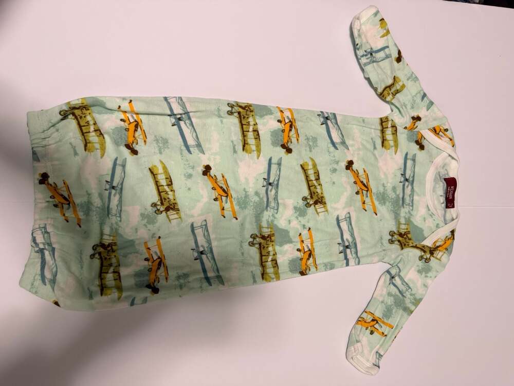 Vintage Planes Organic Cotton Newborn Gown